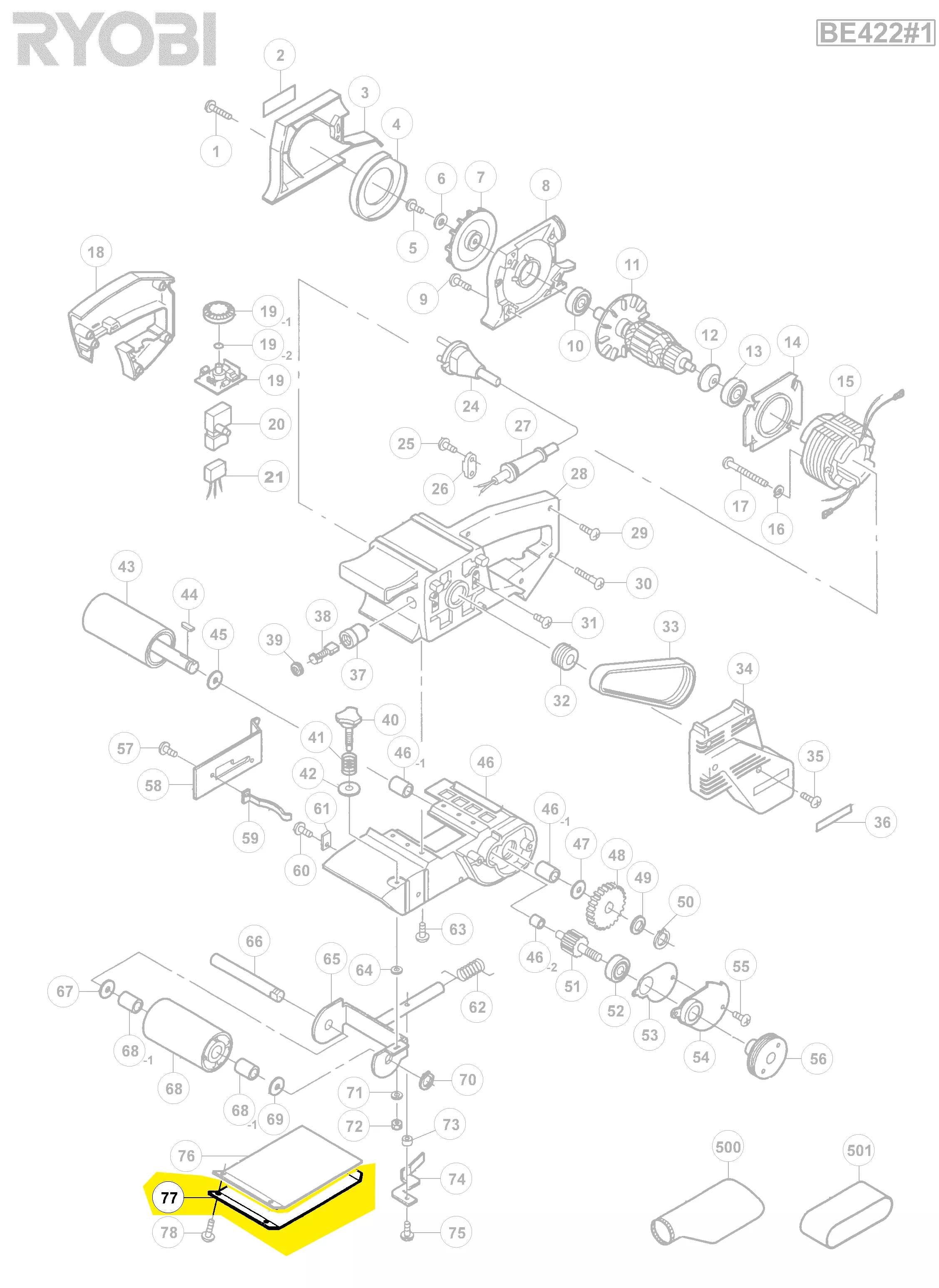plaque de base réf. 5131010300 Ryobi